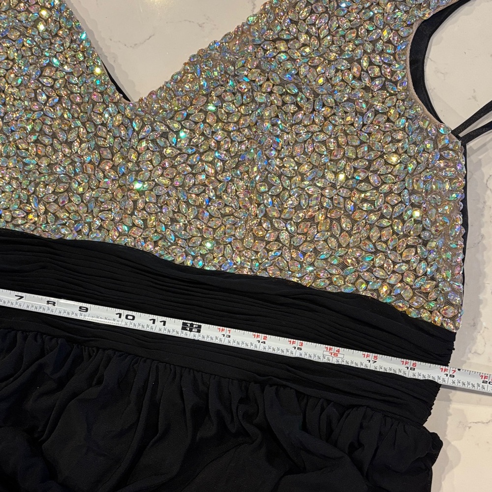 Tease Prom by Sydney's Closet rhinestone black evening gown Plus 18 SPARKLY! ✨ - Picture 5 of 6